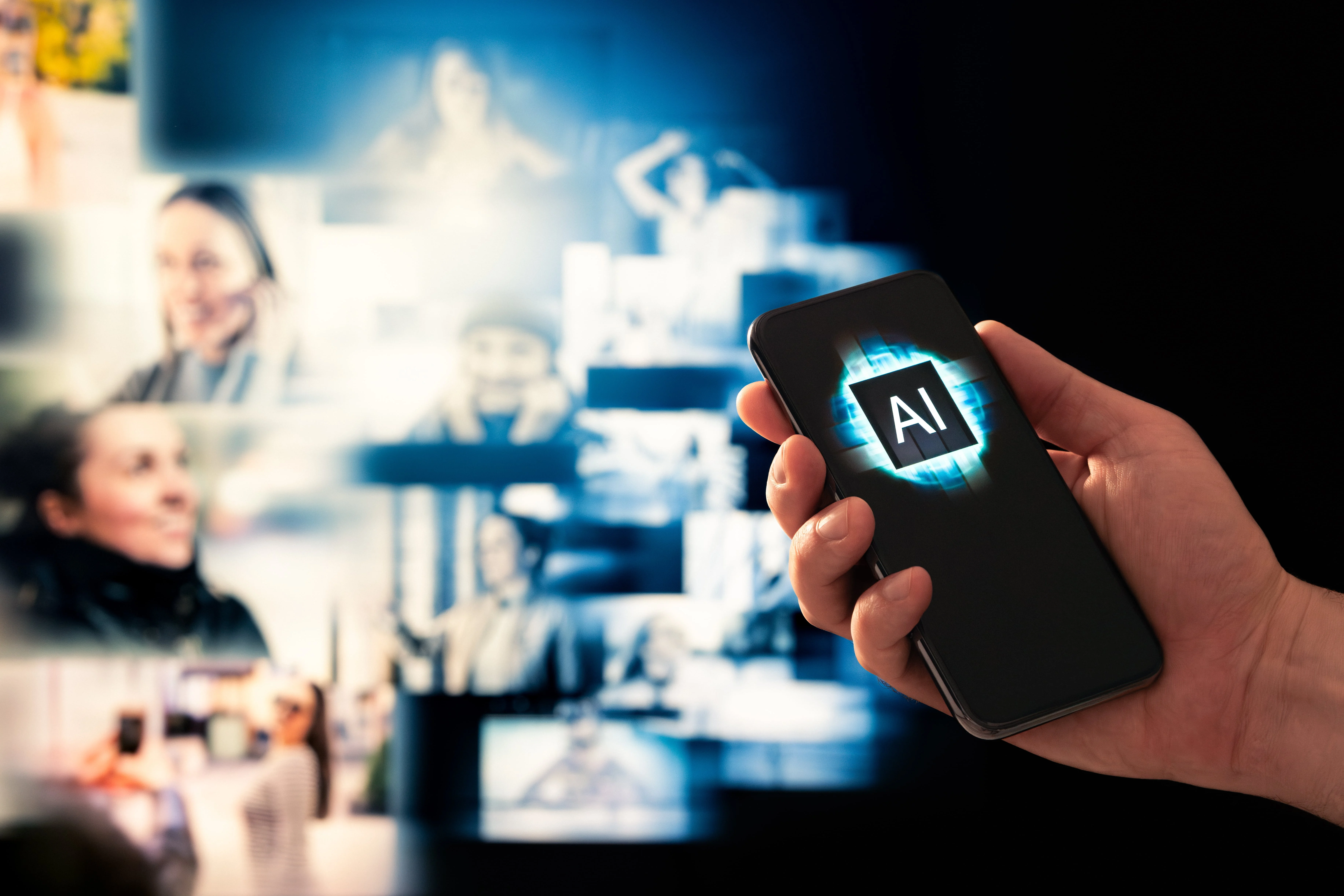 KI-gestützt Menschen Hintergrund