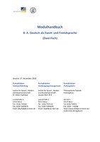 Modulhandbuch Daz/DaF mit Studienplan (WS 2018/19)