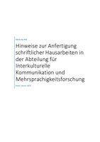 Hinweise zur Anfertigung schriftlicher Hausarbeiten am IKM