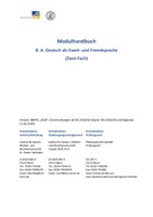 Modulhandbuch mit Studienplan DaZ/DaF (ab WS 2019/20)
