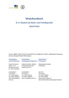 Modulhandbuch mit Studienplan DaZ/DaF (ab SS 2022)