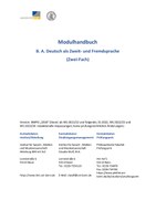 Modulhandbuch mit Studienplan DaZ/DaF (ab WS 2023/24)